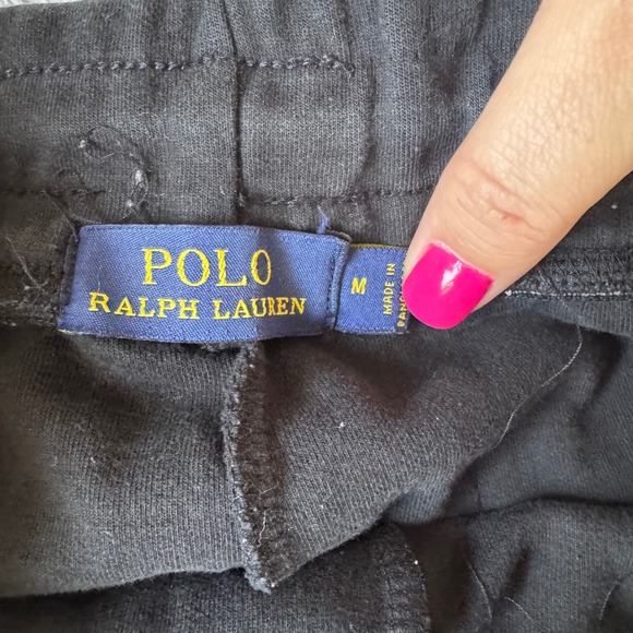 Polo Ralph Lauren Womens Black Logo Graphic Joggers Sweatpants Medium - Picture 3 of 5
